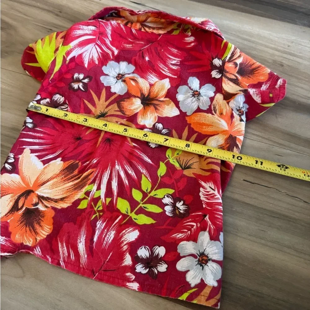 Red Floral Pet Hawaiian Shirt for Puppy Dog